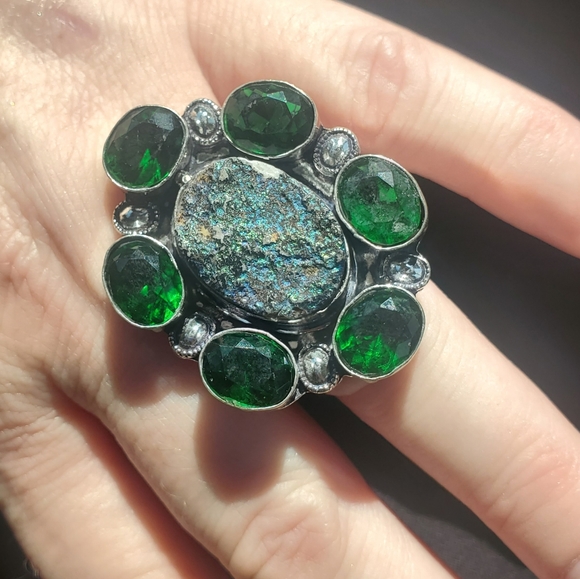 New Chrome Diopside 925 Silver Statement Ring. - Picture 4 of 13